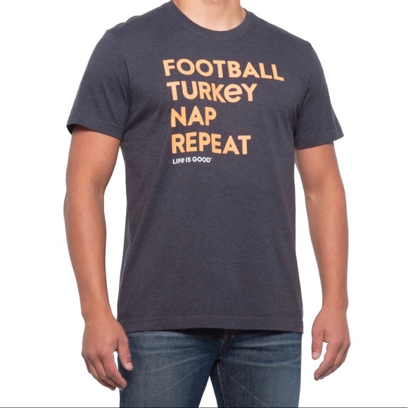 Football Turkey Nap Repeat Crusher T-Shirt - Picture 1 of 2